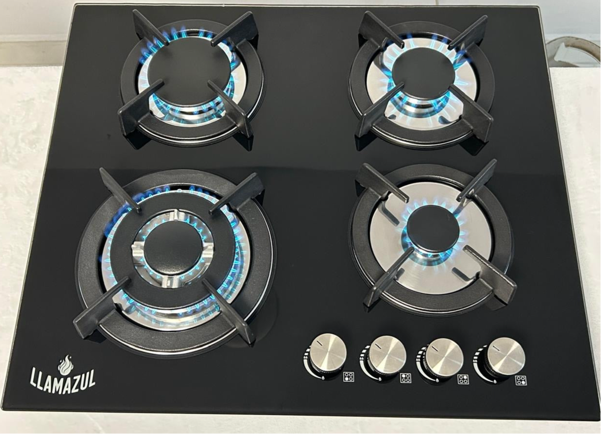 Estufa vidrio templado 4 puestos, quemador Ultra-rápido