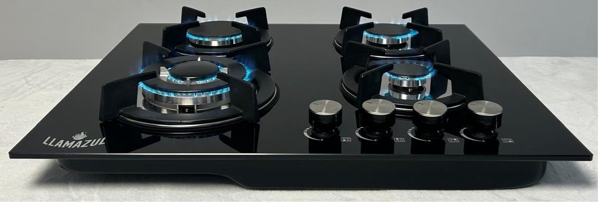 Estufa vidrio templado 4 puestos, quemador Ultra-rápido