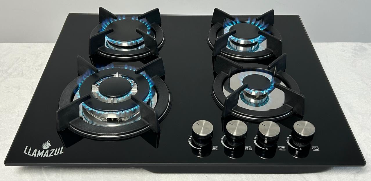 Estufa vidrio templado 4 puestos, quemador Ultra-rápido